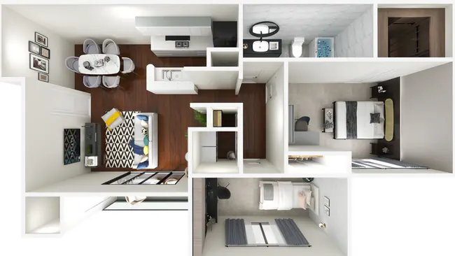 2 Beds • 1 Bath 5304 floor plan